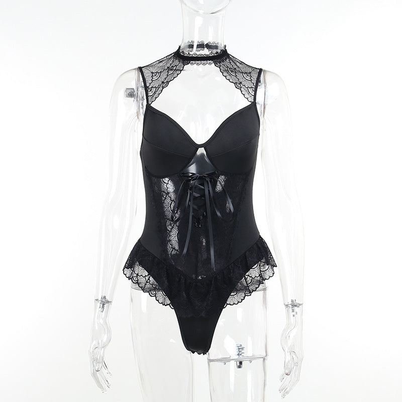 Spring And Summer Bottoming Halterneck Jumpsuit