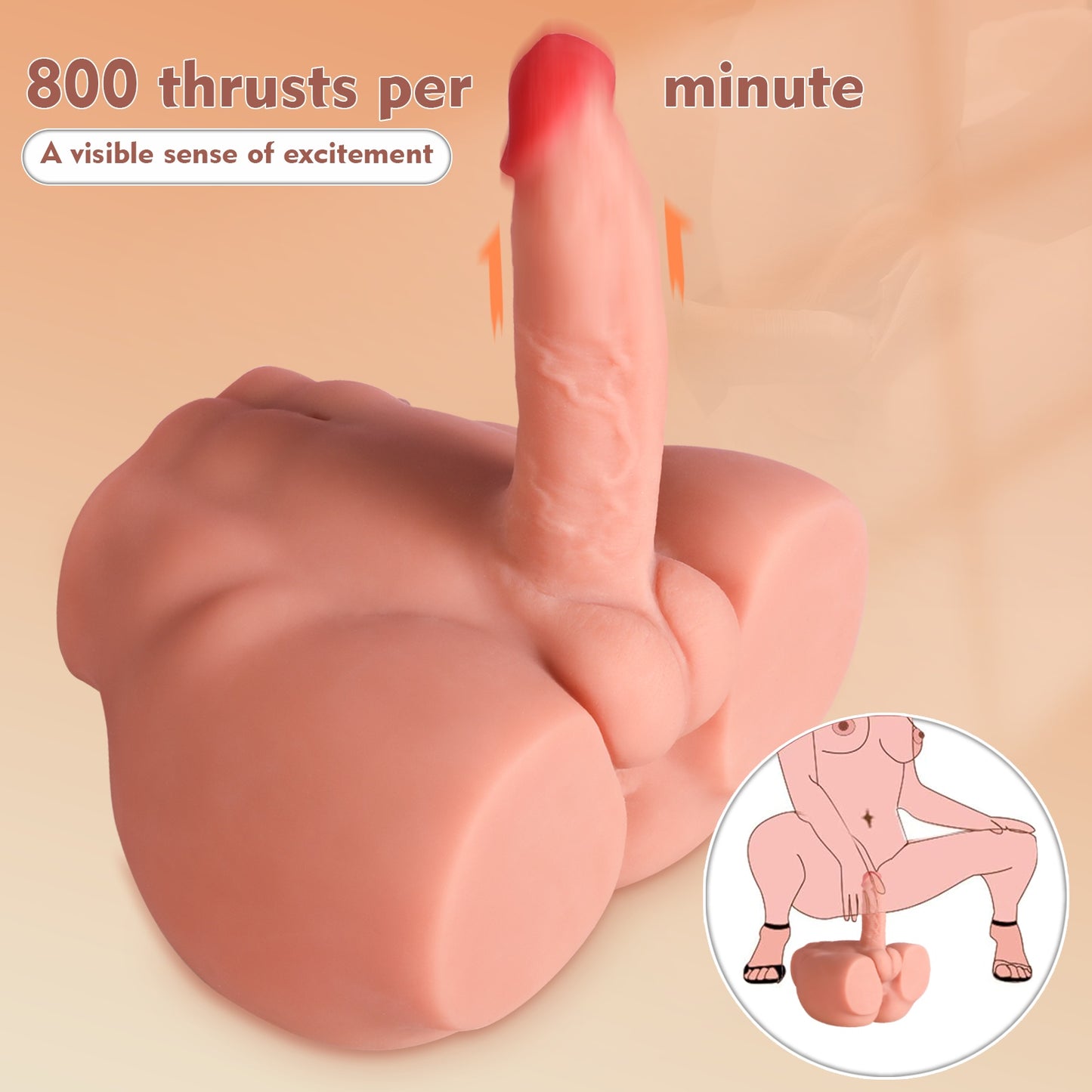 Sex Doll with Silicone Dildo & Butt