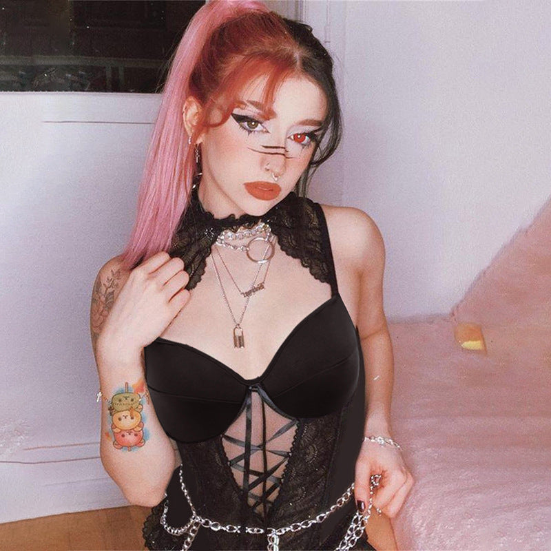 Spring And Summer Bottoming Halterneck Jumpsuit