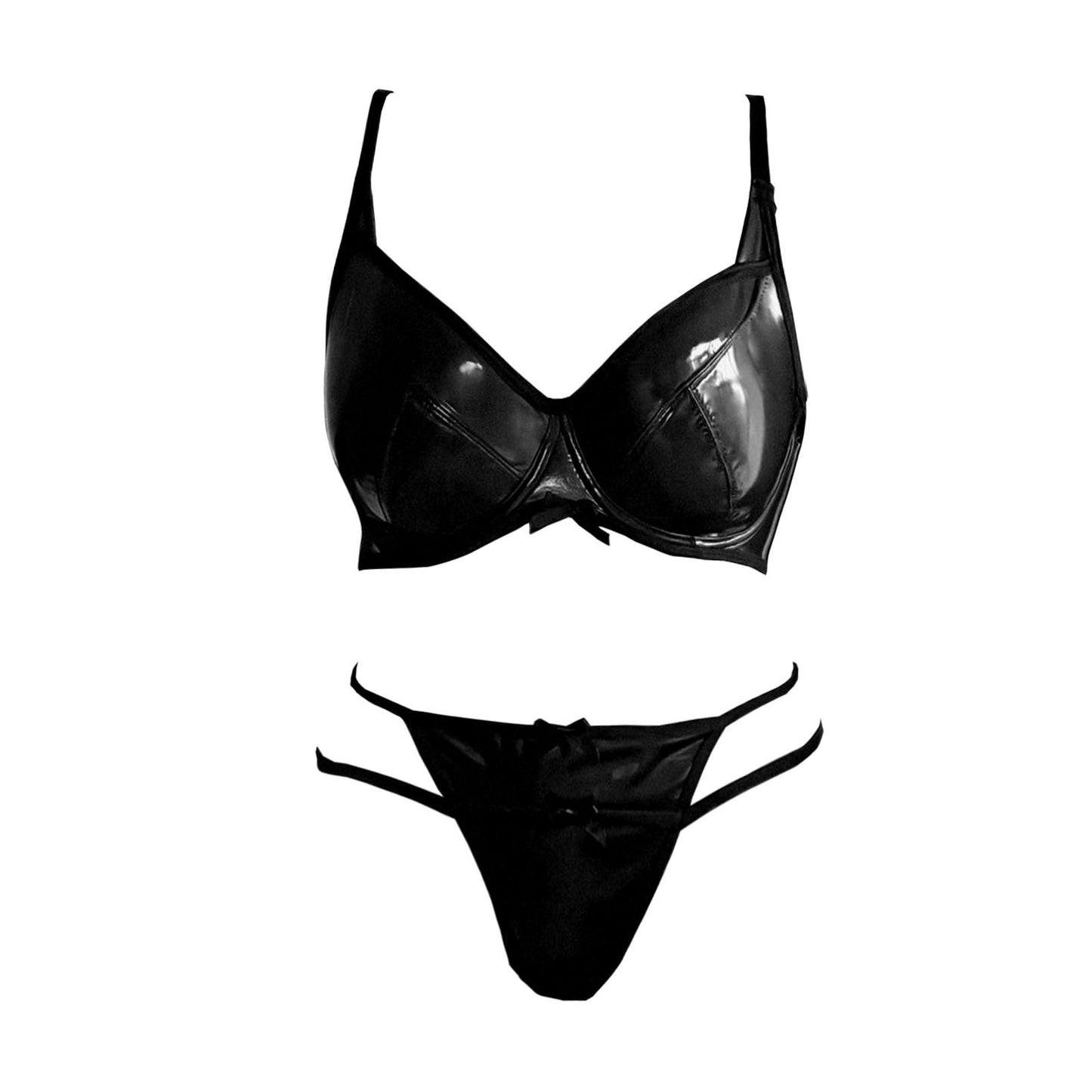 Ladies Fashion Mirror Leather One Piece