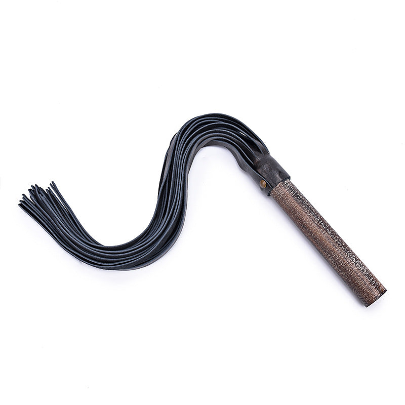 Hot Bdsm Spanking Flogger Genuine Leather Archaize Wooden Handle