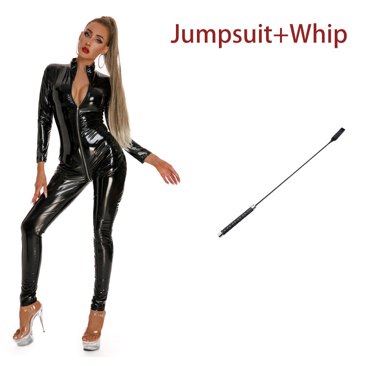 Underwear Corset Body Mirror PVC Three Zipper