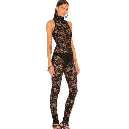 Slim Bodysuit With Rivet Girdle Two-piece Suit