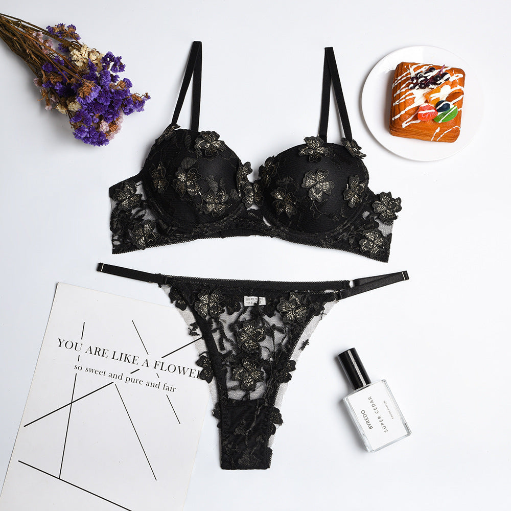 European And American Flower Embroidery Girls Underwear